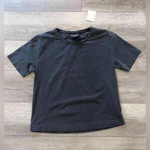 Majestic Filatures Deluxe Teeshirt Dark Gray T-Shirt with Embroidered Detail NWT